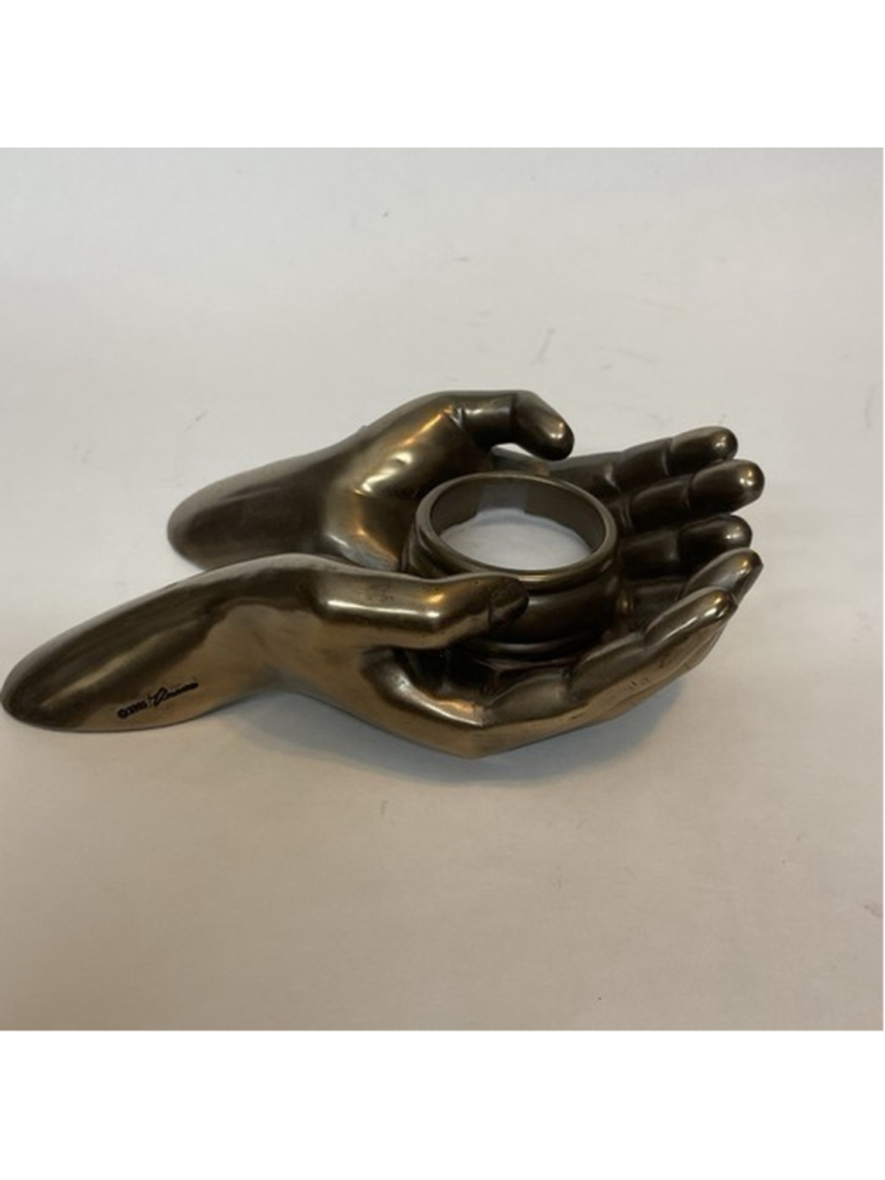 Summit Collection Arcadia CA Helping‎ Hands Candle Sculpture Tealight Metal MCM